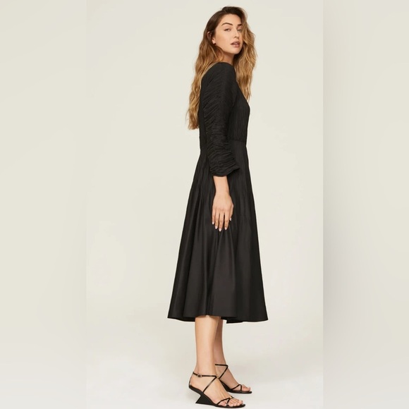 Vince Micro Pleated Black Midi Dress - Picture 13 of 15